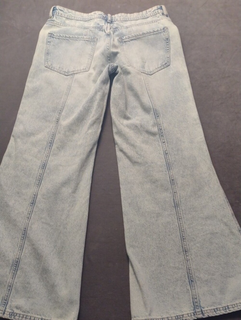Divided Light Blue Wms Size 6/30 Flare 13" Bell Bottom Front Flap Pockets - Picture 3 of 16